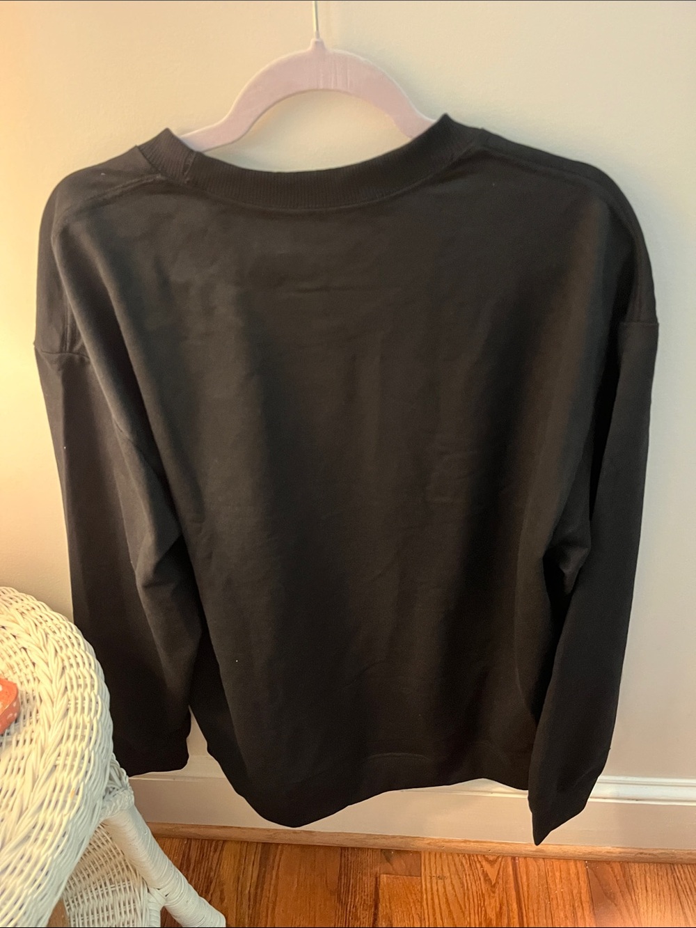 Classic Black Crewneck Sweatshirt with Christmas Tree Design - Picture 2 of 4